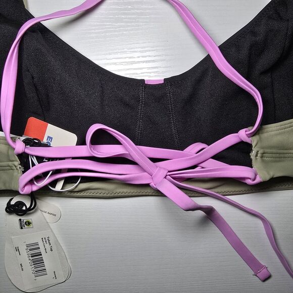 NWT PrAna Tulum Bikini Top Women's Size Large Black Color Block Quick Drying - Picture 5 of 9